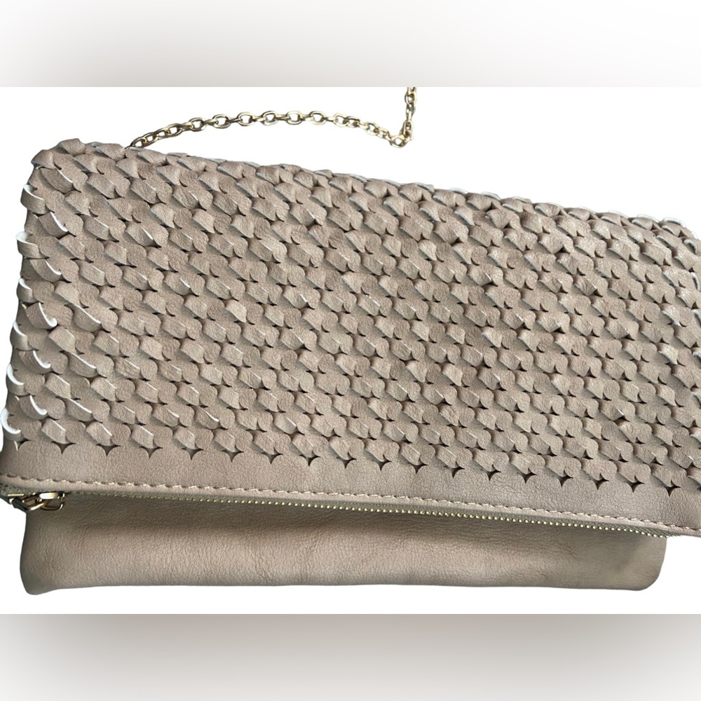 Urban Expressions Tan Woven Clutch